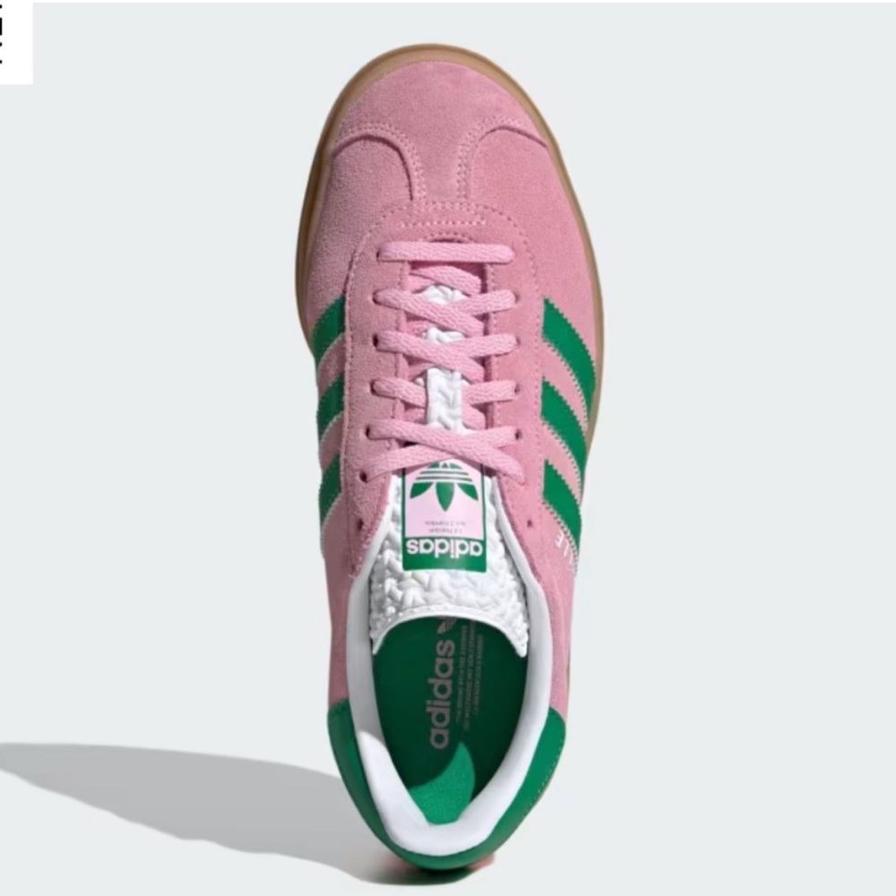 Adidas Gazelle Bold Platform Sneakers True Pink Green Women Size New - Picture 6 of 8